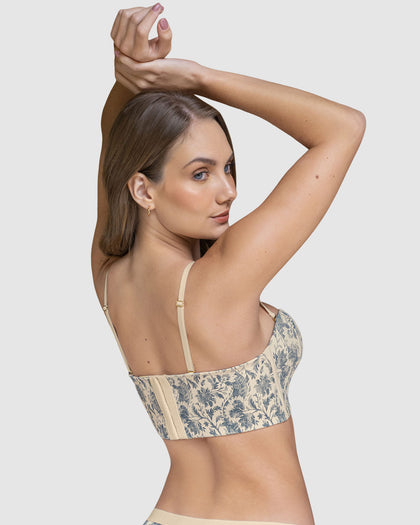Brasier strapless Antigravedad Nueva Edición - Máximo soporte - No se cae#color_b97-estampado-flores-azul