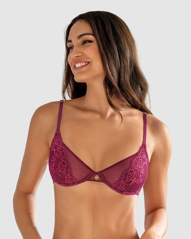 Solo-POS Brasier sexy media copa con espalda en SmartLace®