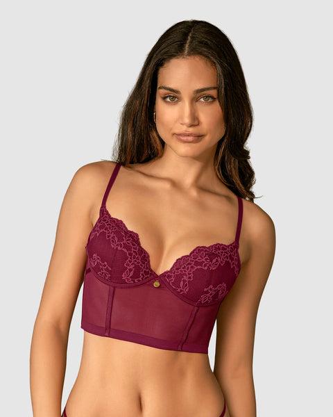 Bustier en SmartLace® con transparencias en la base y espalda#color_240-vino