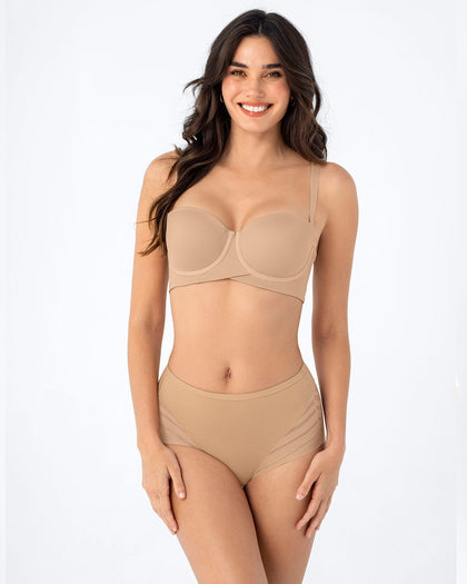 Brasier strapless ideal para busto mediano y grande#color_801-cafe-medio