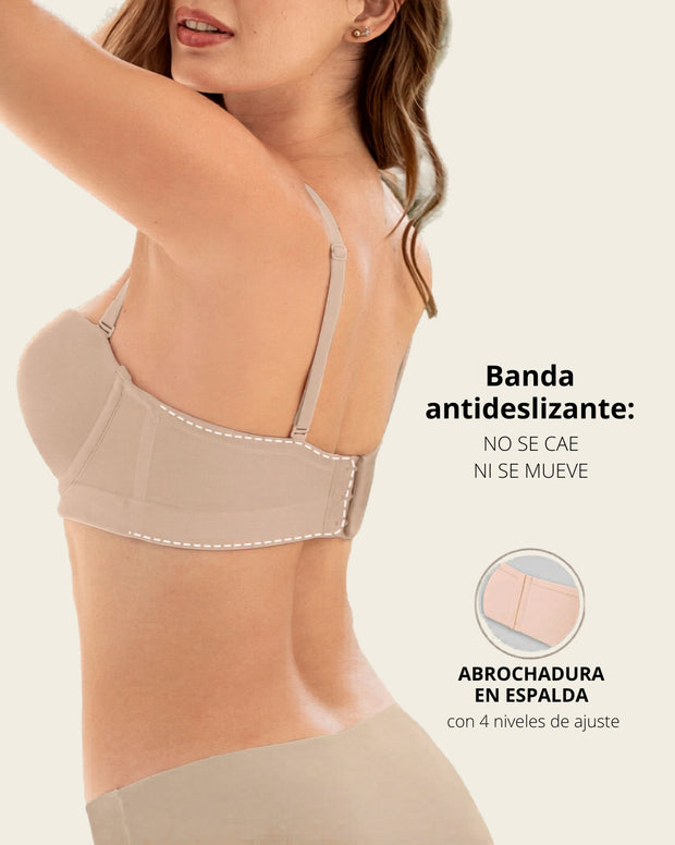 Brasier strapless ideal para busto mediano y grande