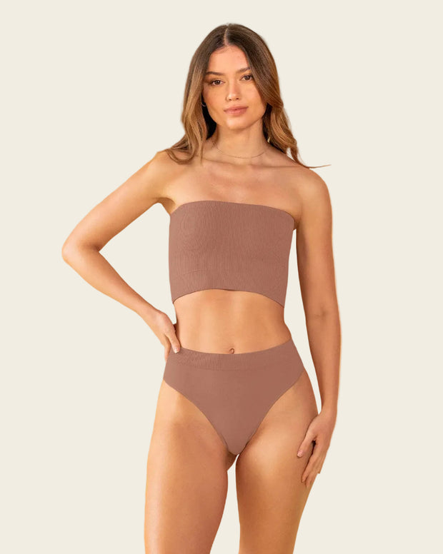 Top strapless sin costuras