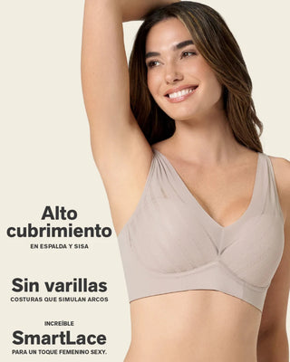 Brasier sin arco, alto cubrimiento en escote y espalda#color_802-cafe-claro