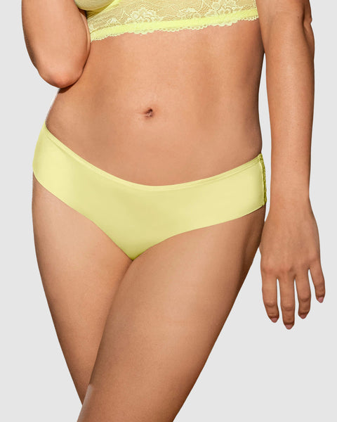 Panty cachetero descaderado en encaje y tela lisa#color_696-amarillo-claro