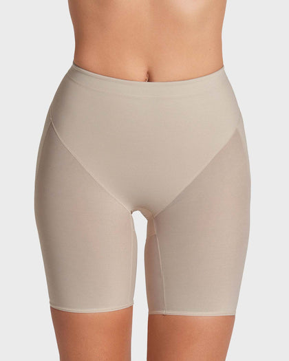 Panty faja tipo short levanta cola de compresión en abdomen#color_802-cafe-claro