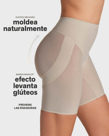 Panty faja tipo short levanta cola de compresión en abdomen#color_802-cafe-claro