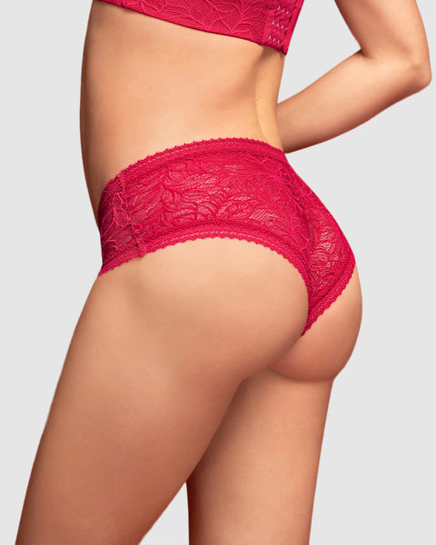 Panty cachetero en Smartlace® floral#color_136-rojo