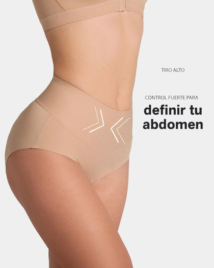 Panty hípster tiro alto de compresión fuerte de abdomen#color_382-vino