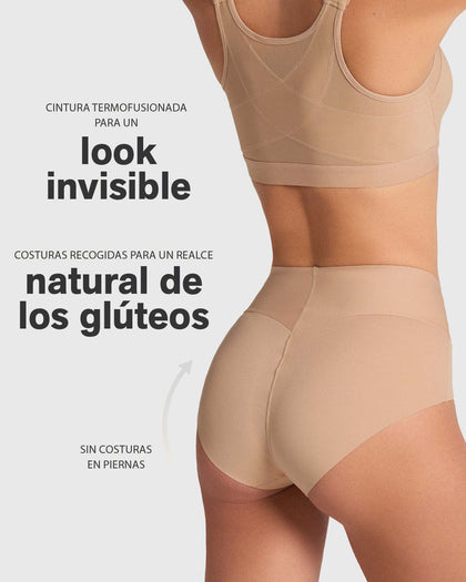 Panty clásico tiro alto de compresión fuerte de abdomen#color_801-cafe-medio