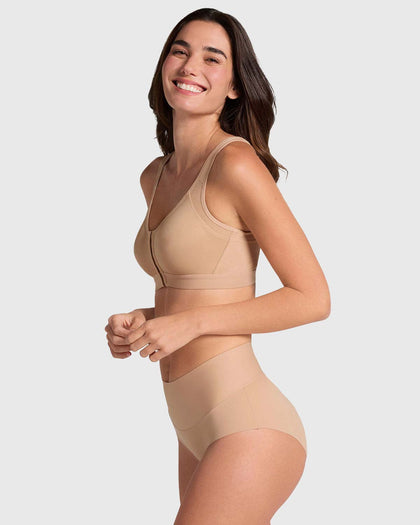 Panty clásico tiro alto de compresión fuerte de abdomen#color_801-cafe-medio