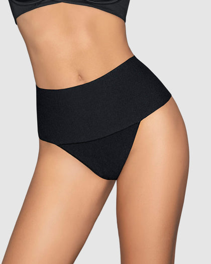 Faja pantalón brasilera con fajón ancho de compresión fuerte tiro alto#color_700-negro