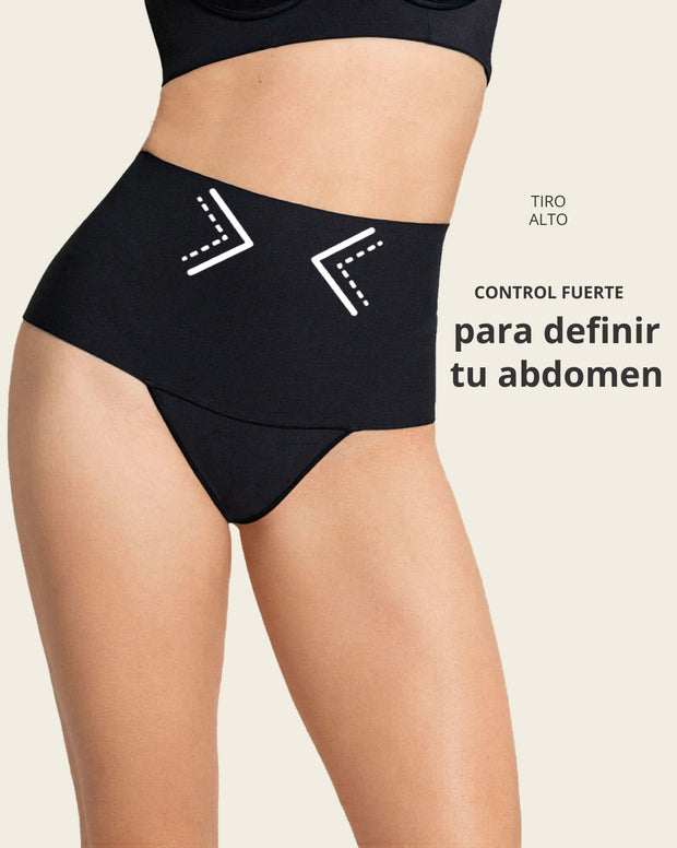 Faja pantalón brasilera con fajón ancho de compresión fuerte tiro alto