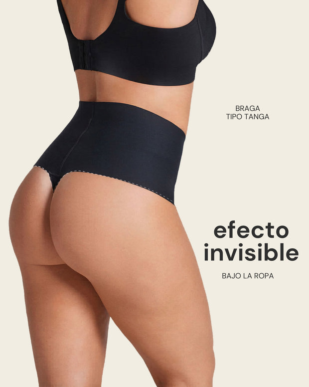 Faja pantalón brasilera con fajón ancho de compresión fuerte tiro alto