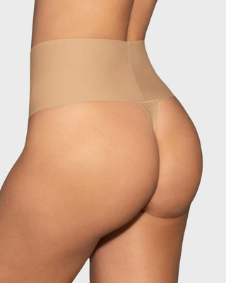 Faja pantalón brasilera con fajón ancho de compresión fuerte tiro alto#color_801-cafe-medio