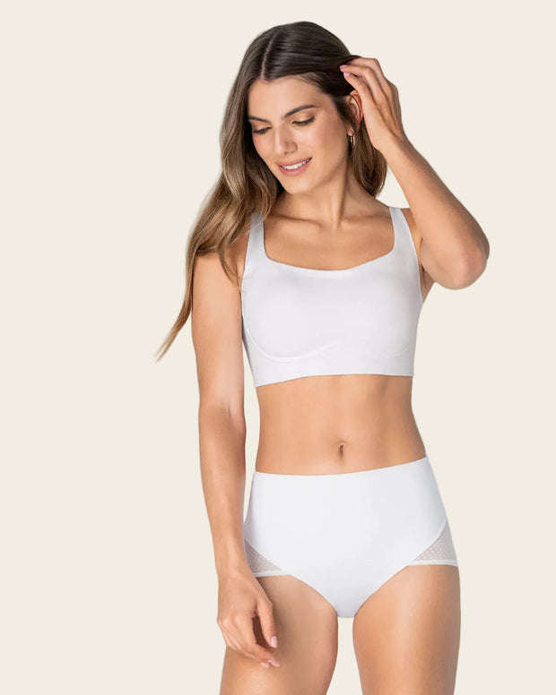 Panty hípster de compresión fuerte de abdomen y glúteos en tul
