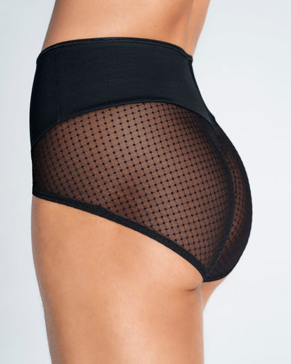 Panty hípster de compresión fuerte de abdomen y glúteos en tul