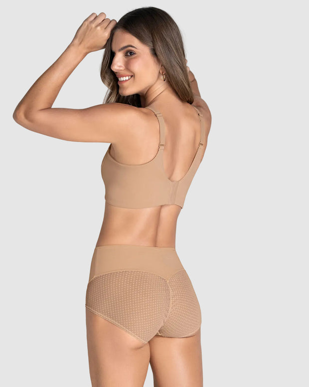 Panty hípster de control fuerte de abdomen y glúteos en tul
