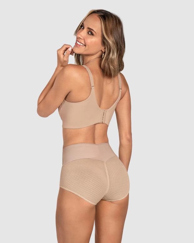 Panty hípster de control fuerte de abdomen y glúteos en tul