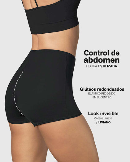 Bóxer corto de compresión fuerte de abdomen#color_700-negro