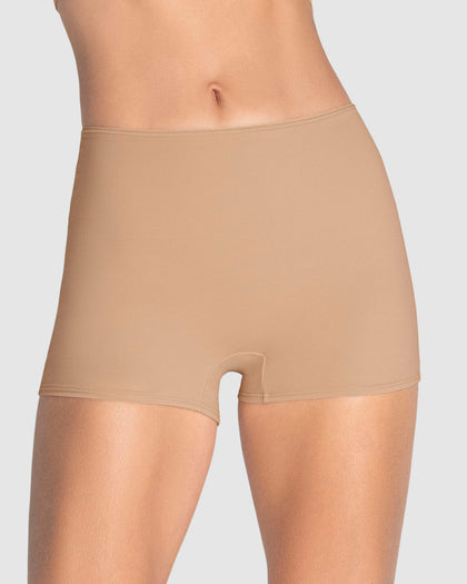 Bóxer corto de compresión fuerte de abdomen#color_801-cafe-medio
