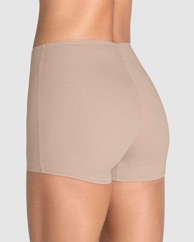 Bóxer corto de compresión fuerte de abdomen#color_802-cafe-claro