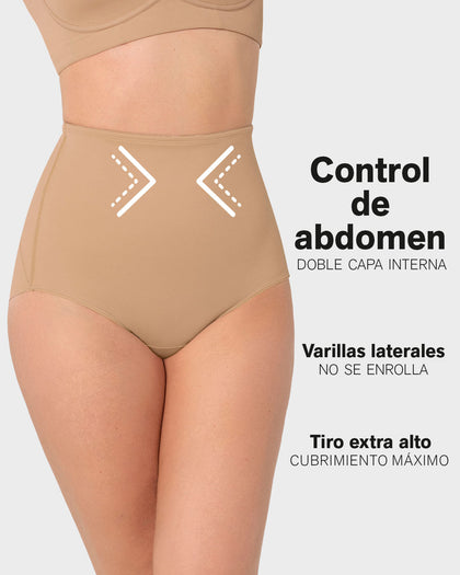 Panty clásico de compresión fuerte, tiro extra alto#color_801-cafe-medio