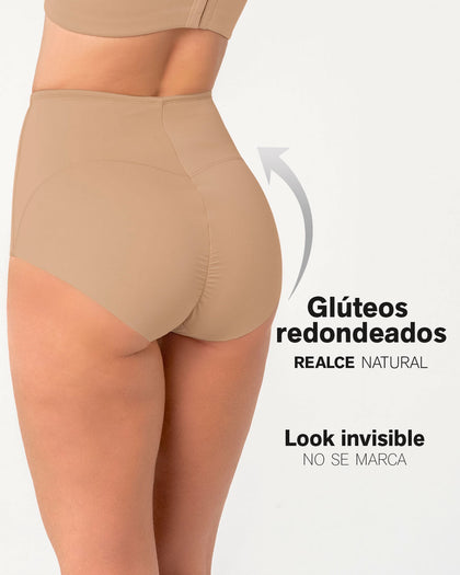 Panty clásico de compresión fuerte, tiro extra alto#color_801-cafe-medio