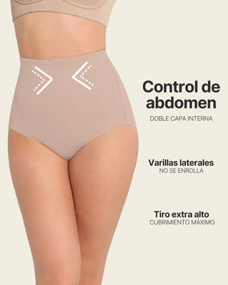 Panty clásico de compresión fuerte, tiro extra alto#color_802-cafe-claro