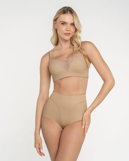 Panty clásico de compresión y tiro alto#color_801-cafe-medio