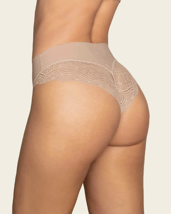 Cachetero tiro alto, liso y SmartLace®#color_802-cafe-claro