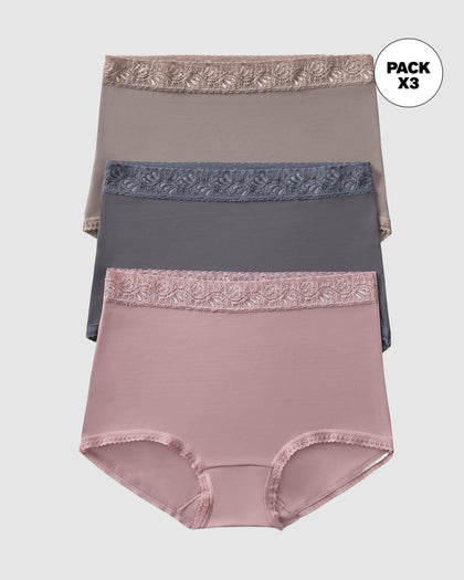 Paquete x 3 panties clásicos con toques de encaje#color_s27-palo-de-rosa-gris-claro-gris-oscuro
