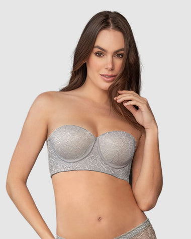 Strapless bustier 360° de perfección en encaje#color_750-gris-claro