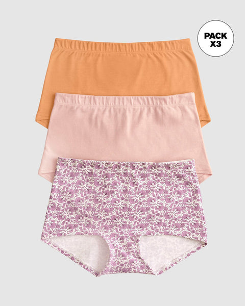 Paquete x3 bóxers cortos con algodón elástico#color_s31-estampado-rosado-claro-naranja