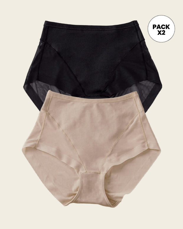 Paquete x 2 panty clásico invisible con tul