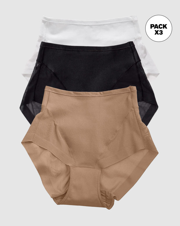 Paquete x 3 panties clásicos invisibles con SmartLace®