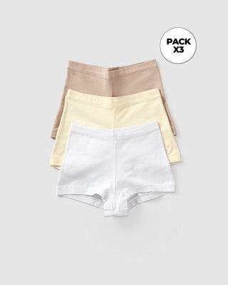 Paquete x 3 bóxers con algodón elástico#color_991-blanco-cafe-claro-marfil