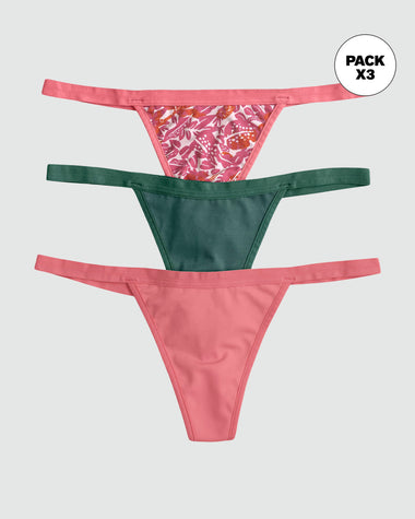 Paquete x3 tangas brasileras de tiro bajo#color_s45-estampado-flores-verde-rosado