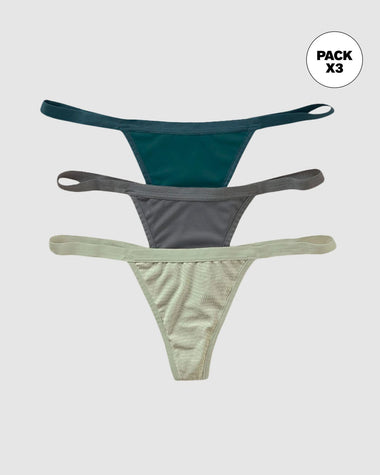 Paquete x 3 tangas brasileras de tiro bajo#color_s50-verde-claro-estampado-verde-gris