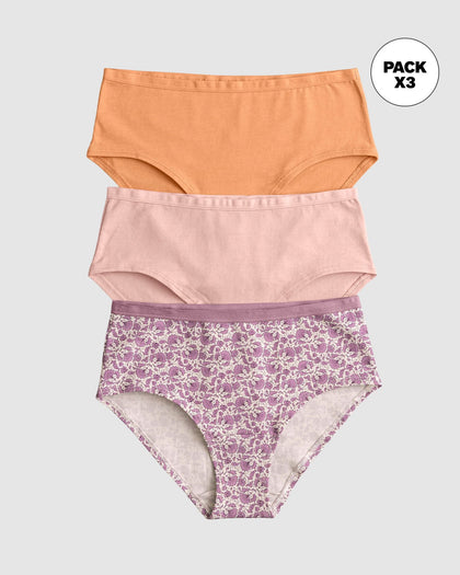 Paquete x3 panty clásico de máxima comodidad y frescura#color_s31-estampado-rosado-claro-naranja