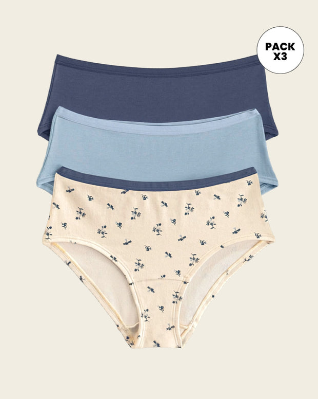 Paquete x 3 panties clásicos de máxima comodidad y frescura