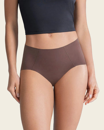 Paquete x 3 panties clásicos de apariencia invisible#color_s12-marron-oscuro-rojo-violeta-cafe-medio