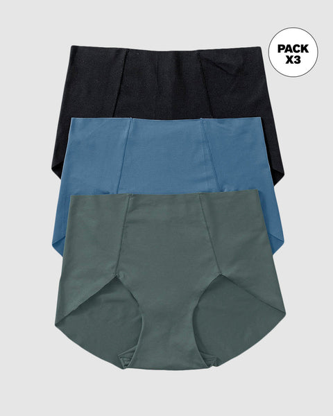 Paquete x3 panties clásicos de apariencia invisible#color_s23-verde-azul-negro