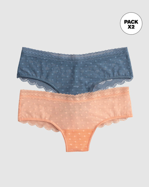 Paquete x2 panties cacheteros en encaje y tul#color_s46-azul-rosado