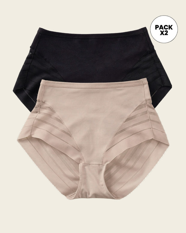 Paquete x 2 panty faja pantalón clásicos compresión moderada de abdomen