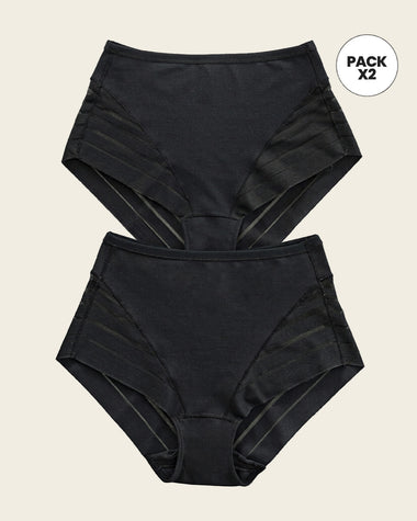 Paquete x 2 panty faja pantalón clásicos compresión moderada de abdomen#color_s04-negro