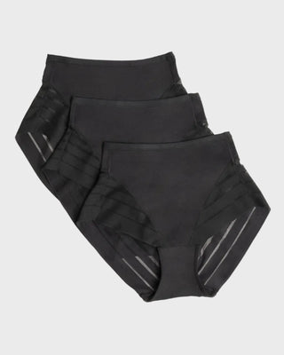 Paquete x 3 panty faja clásicos control moderado de abdomen#color_700-negro