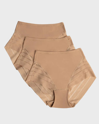 Paquete x 3 panty faja clásicos control moderado de abdomen#color_801-cafe-medio