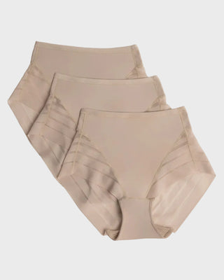 Paquete x 3 panty faja clásicos control moderado de abdomen#color_802-cafe-claro