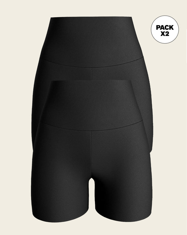 Paquete x 2 shorts de control moderado aspecto invisible con fajón antideslizante