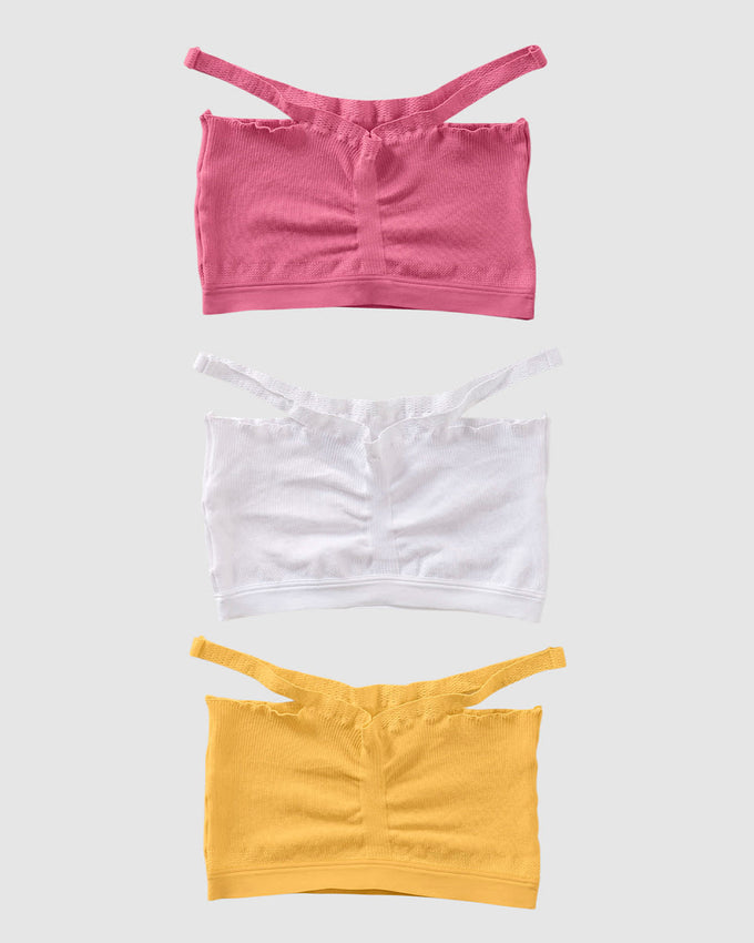 Paquete x 3 cómodos tops sin arco#color_s34-blanco-rosado-amarillo